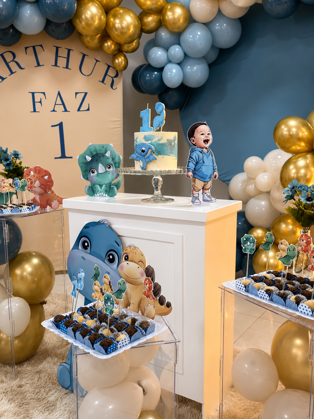 Festa de 1 aninho do Arthur — decoração e kit personalizados FRBranco
